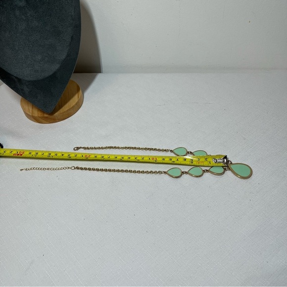 Vintage reversible, peach and mint green Teardrop Necklace. Adjustable length - Picture 5 of 5